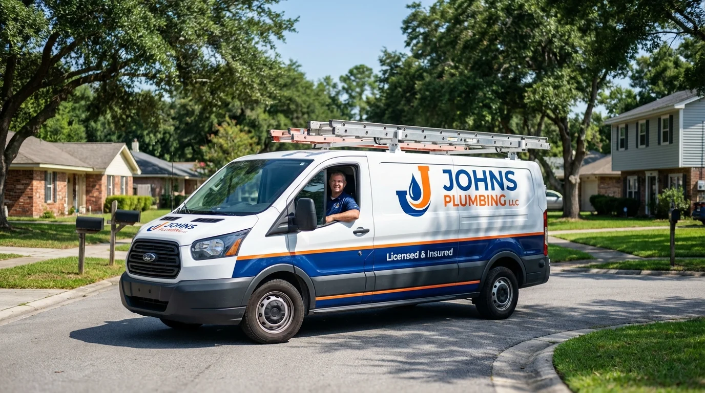 Johns Plumbing LLC service van in Lake Wales, FL