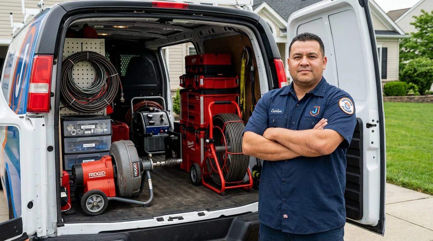Professional drain cleaning equipment and Johns Plumbing LLC plumber in Lake Wales