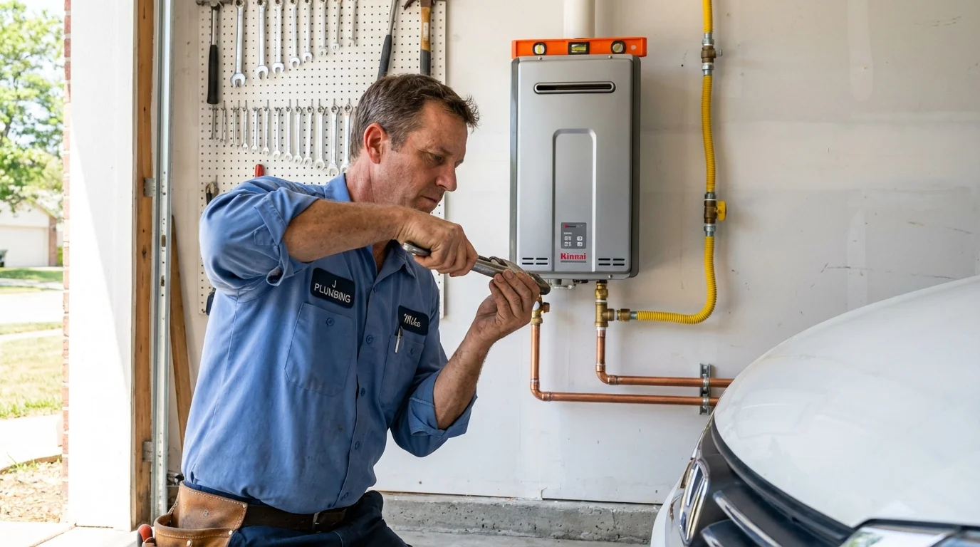 Tankless water heater installation by a Johns Plumbing LLC plumber in Lake Wales